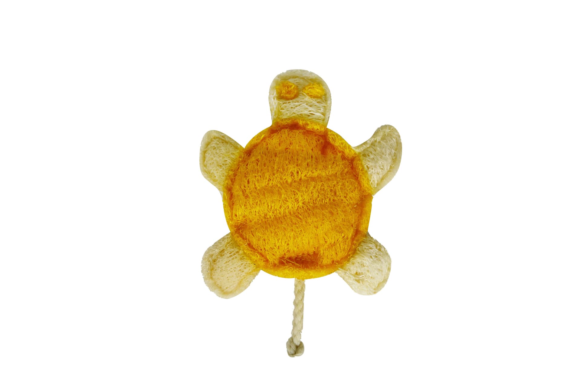 Turtle-shaped natural loofah pet toy for single-shape sourcing