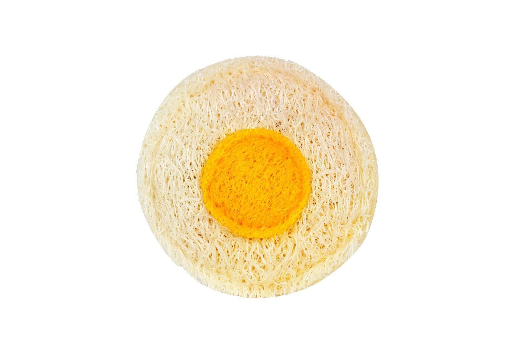 Plain round single-layer loofah coaster