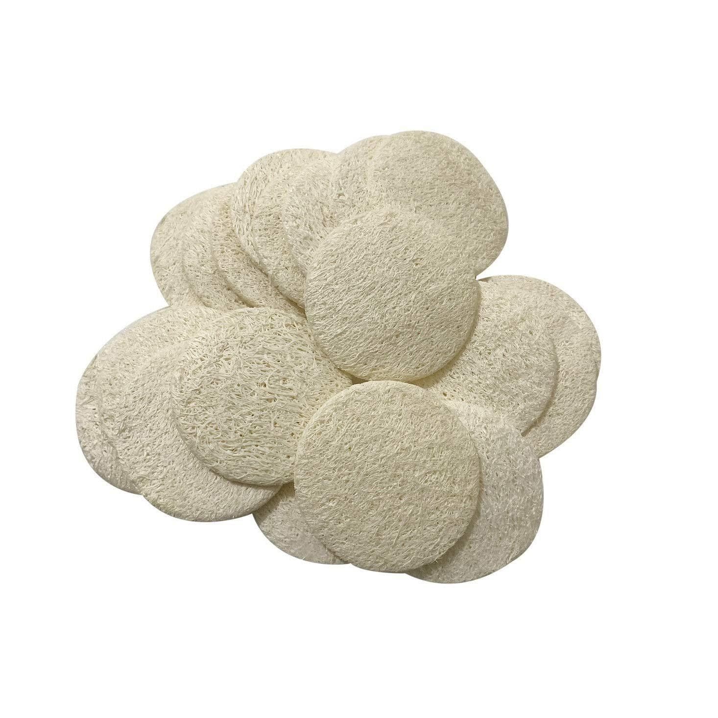 Small round loofah facial cleansing pads